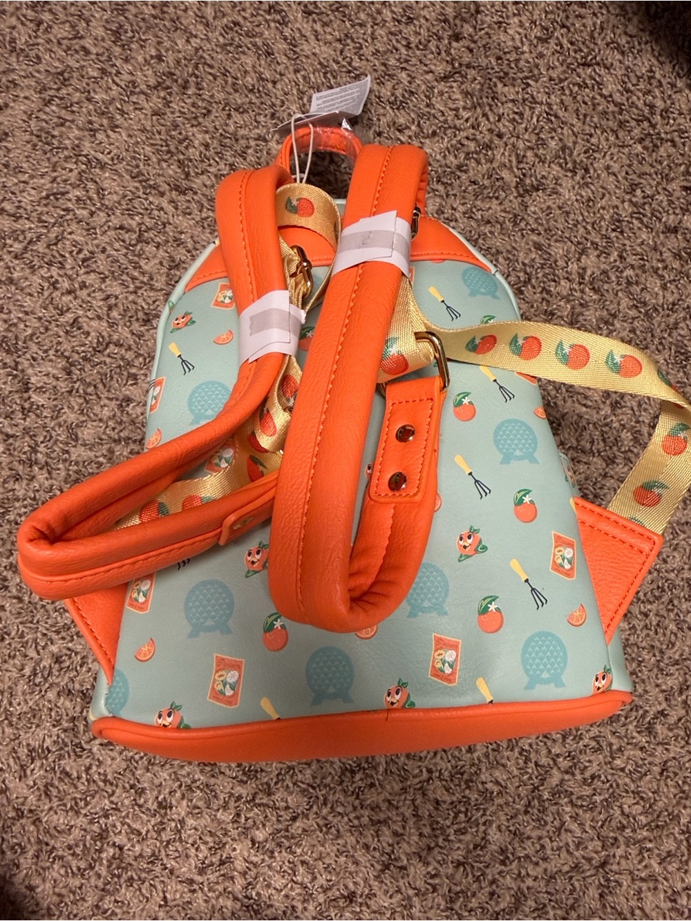 Loungefly Mint and Bright Orange Citrus Mini Backpack for Kids - Picture 2 of 3